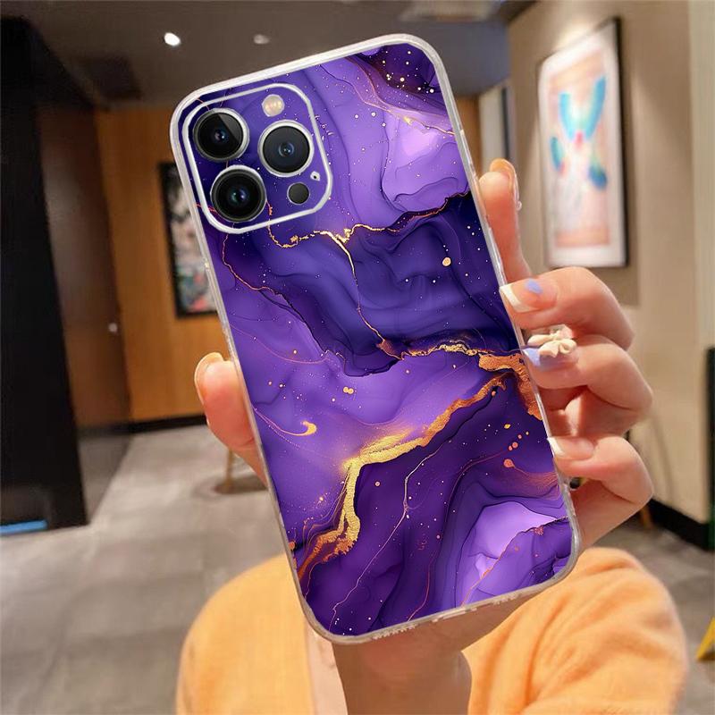 Чехол для телефона Carcasa Funda Для iPhone 16 15 13 14 11 12 Pro Max 16 14 12 13 Pro 15 Plus 16E Мраморный чехол