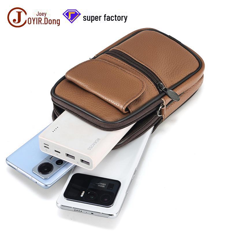 Мужская сумка-мессенджер и поясная сумка из натуральной кожи - многофункциональный кошелек из коровьей кожи для спорта и бизнеса на открытом воздухе