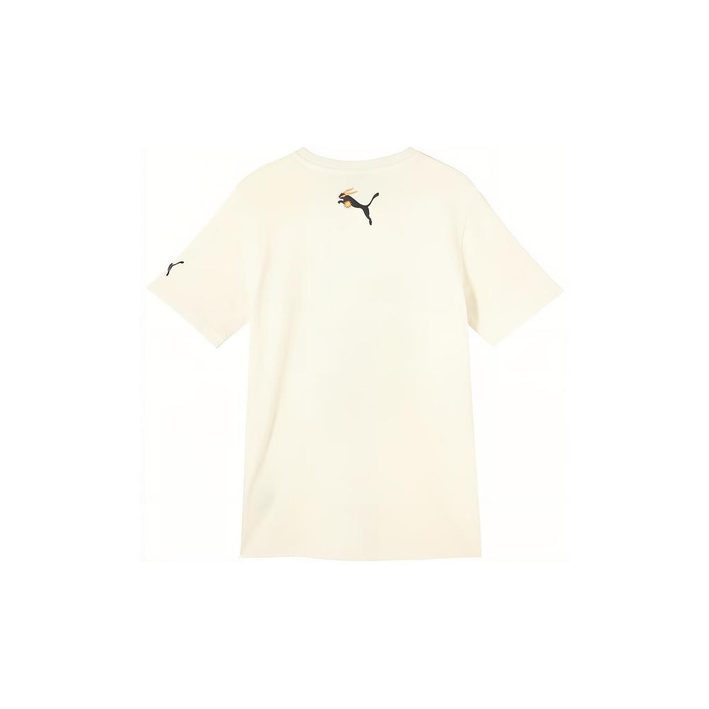 Puma Футболка с коротким рукавом с круглым вырезом и принтом, топы унисекс, белая 631503-65