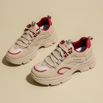 CRLAYDK Женские массивные кроссовки Летние сетчатые кроссовки для ходьбы Повседневные спортивные на платформе Женские на шнуровке Противоскользящие Теннисные