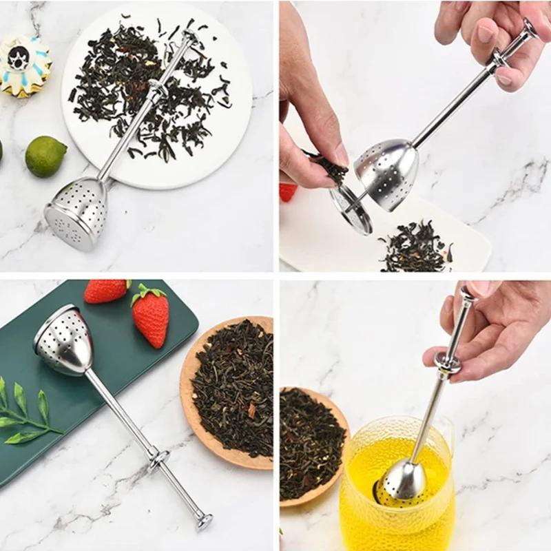 304 Stainless Steel Tea Filter Reusable Tea Strainer Ball Metal Tea Bag Teapot Adjustable Tea Infuser Filter Kitchen Gadget