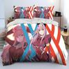 Zero Two DARLING In The FRANXX Anime Bedding Set Duvet Cover Bed Set Quilt Cover Pillowcase Comforter King Queen Size Boys Adult