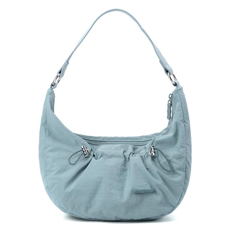 Retro Literary and Artistic Lazy Wind Lady Pleated Drawstring Casual Shoulder Bag Dumpling Bag