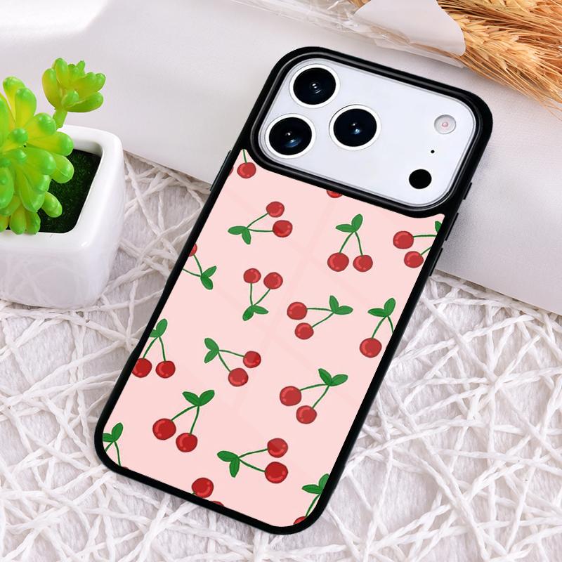 Food Fruit Red Cherry Phone Case for iPhone 17 Air 16 15 11 12 14 13 Pro Max Shockproof Cover