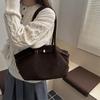 Women's Suede Pleated Tote Bag - Large Capacity, Retro Korean Style Shoulder Handbag for Autumn/Winter 2025