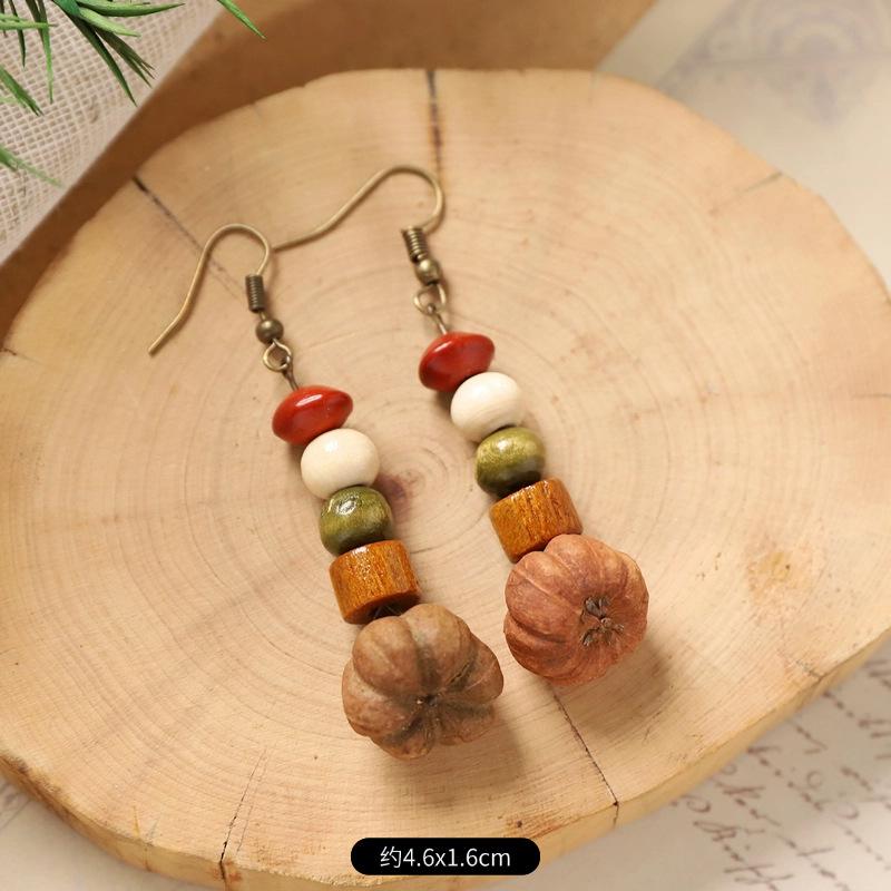 Оригинальные серьги Mori Plant Fruit, натуральные желуди, ручная работа, ретро-женские длинные серьги, этнический стиль, литературная и традиционная китайская медицина