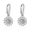 New 925 Sterling Silver Women Earrings Pendant Fashion Ins Wind Sun Flower High Quality Zircon Pair Ear Studs Earring Jewelry