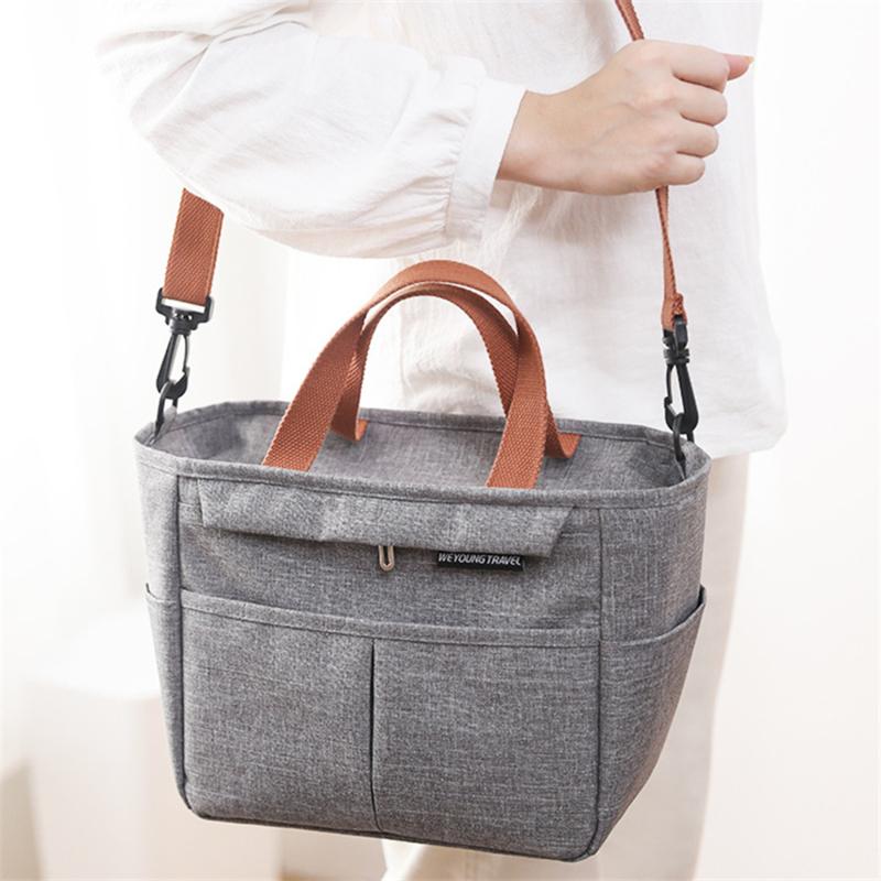 Портативная изолированная термосумка для обеда, сумка-холодильник для еды для пикника, большая емкость, сумки для хранения бенто на плечо для женщин и детей