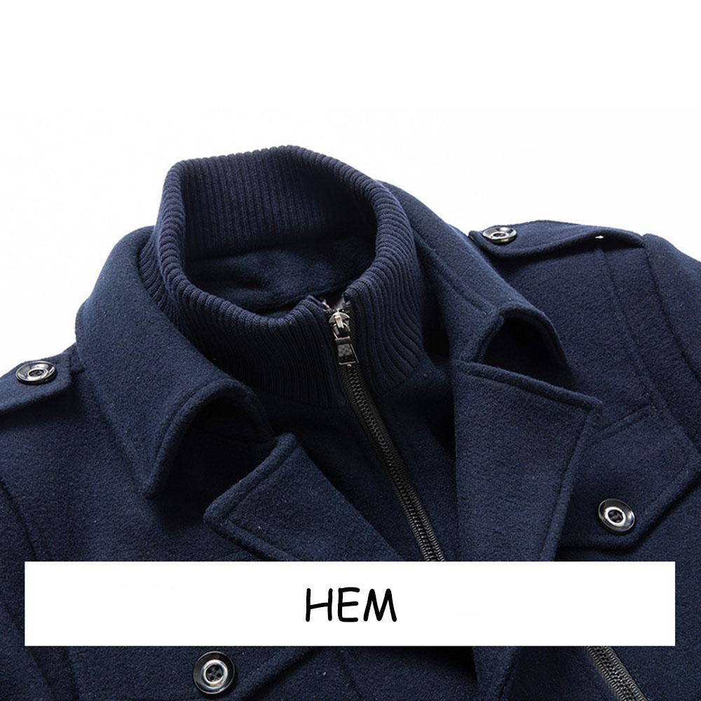 Мужское осенне-зимнее деловое шерстяное пальто с двойным воротником, морозостойкое мужское пальто, шерстяное пальто для мужчин