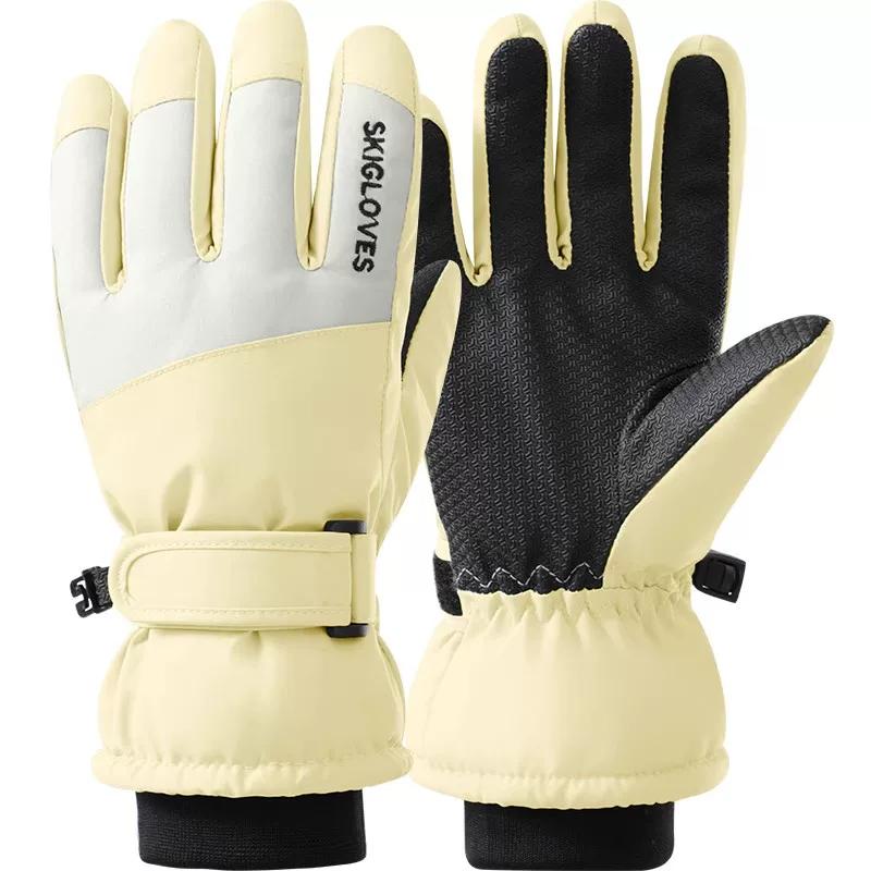 Children's Ski Gloves Boys and Girls Palm Protection Winter Waterproof Windproof Non-Slip Thickened Warm Children's Stuffy Hands