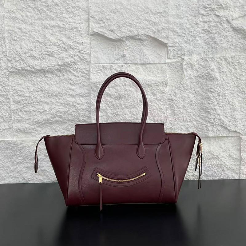 Сумка Smiling Wing Bag Большая вместимость Мягкая кожа Темперамент Простая сумка-тоут для поездок на работу Женская