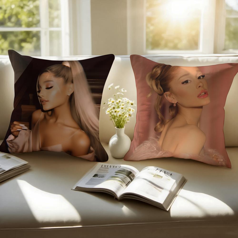 actress AAriana Grande Cushion Cover Pillowcase Antidustmite Invisible Zipper Short Plush Sofa Cushion