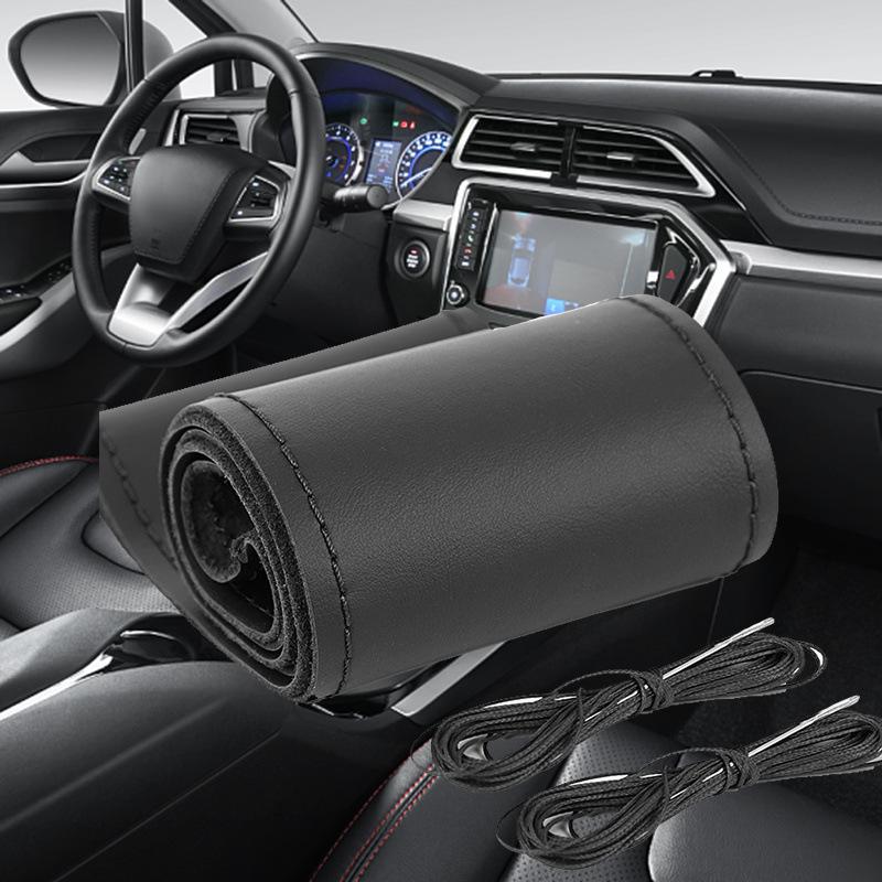 Чехол на руль из натуральной кожи, ручной работы, нескользящий, верхний слой из коровьей кожи, впитывающий пот, универсальный для всех сезонов.