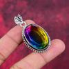 Rainbow Topaz Handmade Gemstone Pendant, 925 Solid Sterling Silver Pendant Antique Jewelry, For Engagement Gift