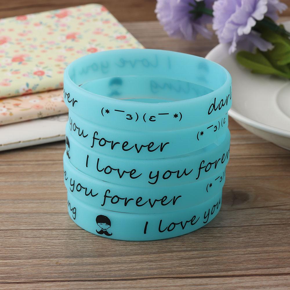 Unisex Glow In The Dark Jewelry Silica Gel Silicone Bracelet Luminous Wristband Rubber Bangle