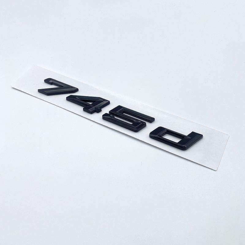 New Font Numbers Letters 730d 740d 745d 750d 760d Top ABS Emblem for BMW 7 Series Car Trunk Nameplate Logo Sticker Black