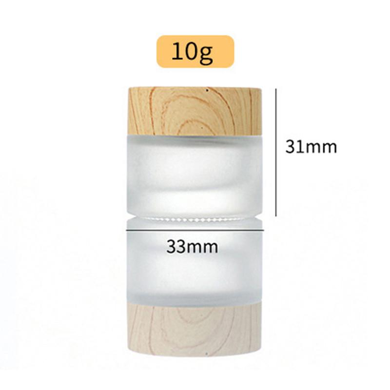 5G-100G Frost Glass Cream Bottle с деревянной крышкой портативная пустая бутылка для ухода за кожей гель сыворотка контейнер косметический дозатор инструмент