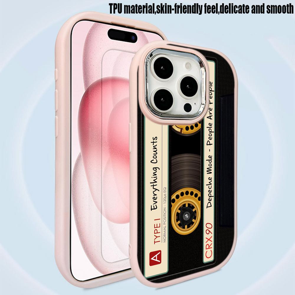 For iPhone 13 14 15 Pro Max Samsung Galaxy A14 A15 A24 Xiaomi 13T Redmi 12C Soft Chubby Phone Case A19 Original Retro Cassette Tape Art TPU Cover