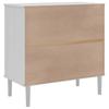 SENJA Sideboard Rattan Style White 80 x 40 x 80 cm Pine Wood