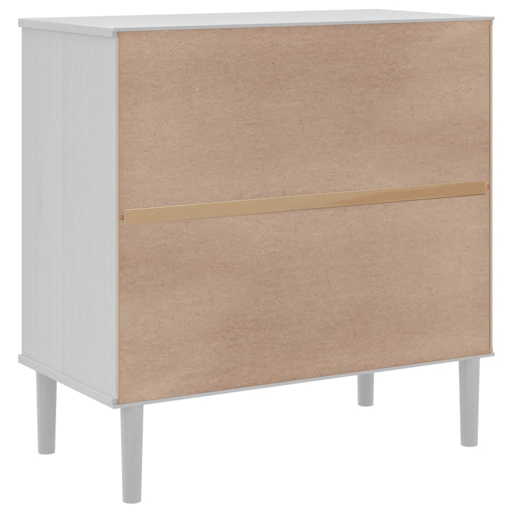 SENJA Sideboard Rattan Style White 80 x 40 x 80 cm Pine Wood