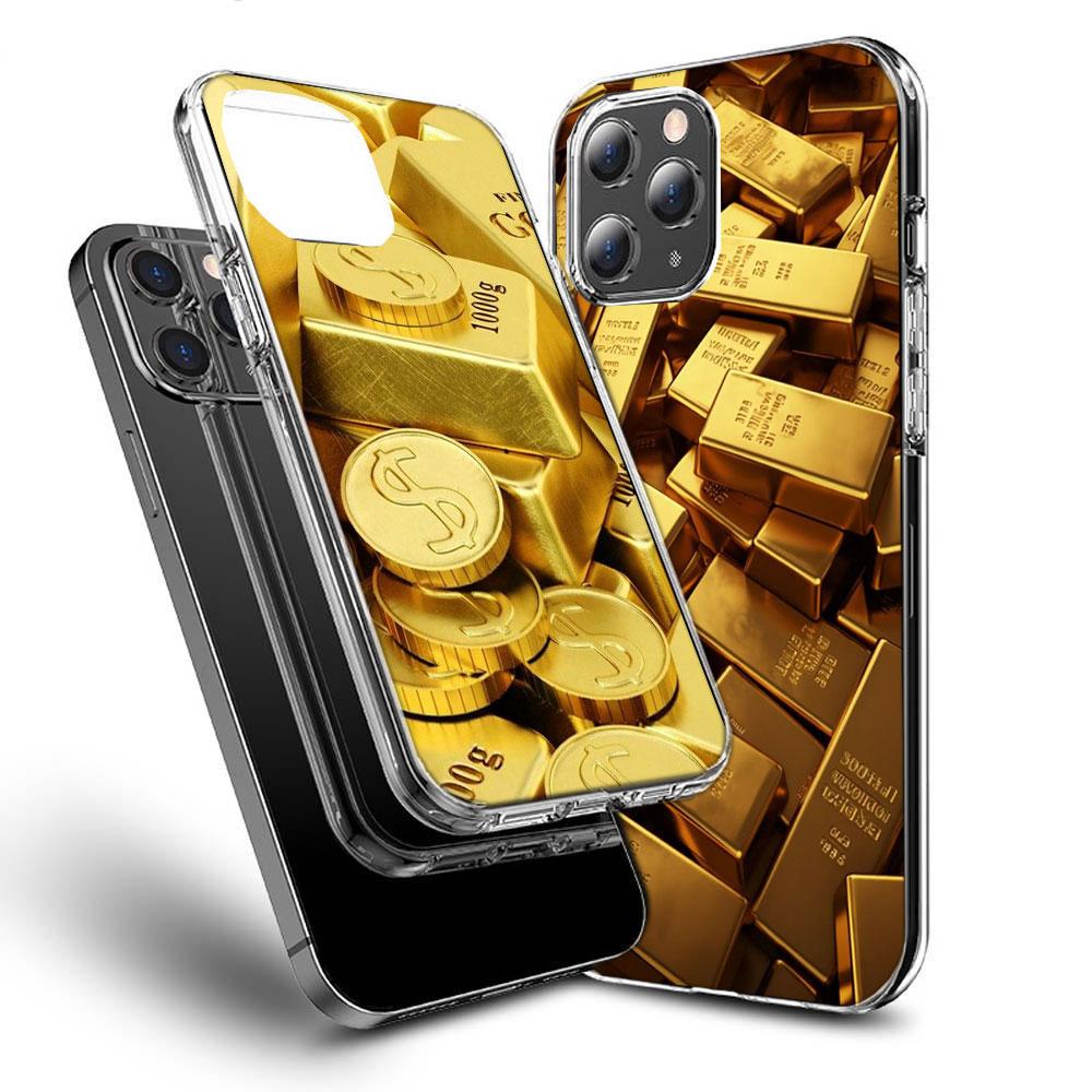 Чехол для телефона 'Золотой слиток Богатство и Финансы' Для Iphone 16E 15 Pro 14 Plus 17E 16 17 Pro Max Air 11 12 13 Mini Ударопрочный Capa Милый