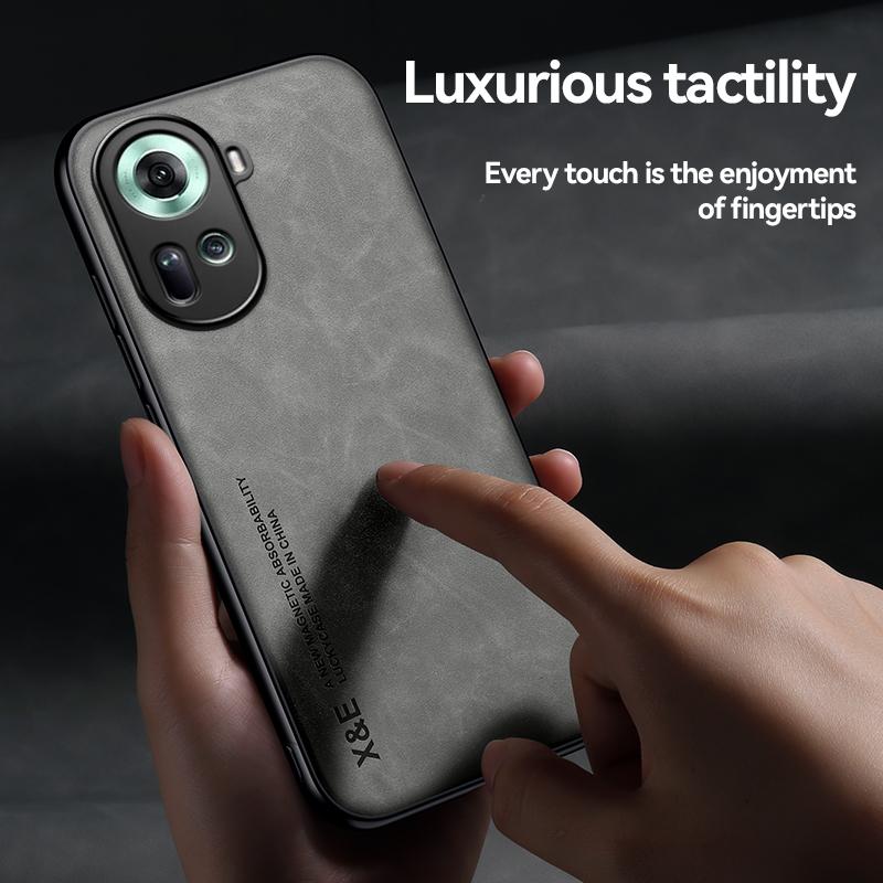 For OPPO Reno 11F 5G 6.7" Case Luxury Magnetic Leather Car Holder Phone Case For OPPO Reno11 F 11F 5g Shockproof Soft Back Cover