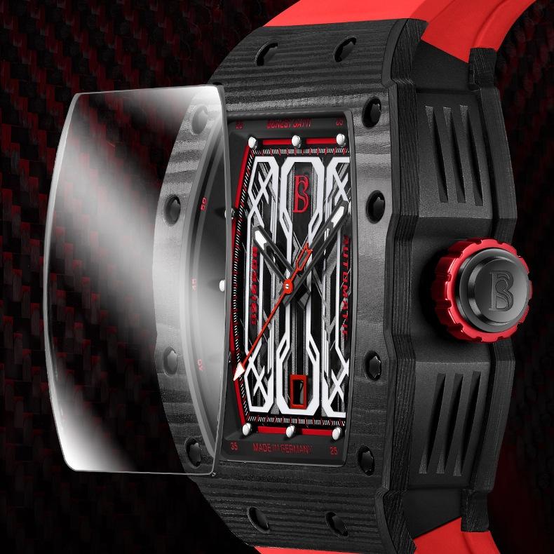 Часы Bonest Gatti из углеродного волокна, крутые мужские механические часы, индивидуальные модные роскошные часы