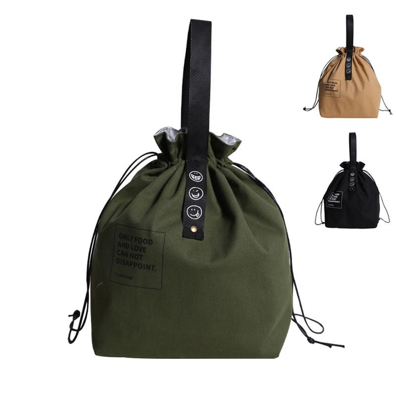 Reusable Lunch Bags Insulated Lunch Bags Canvas Cotton Travel Food Bags Picnic Reusable for Women, Men, Kids