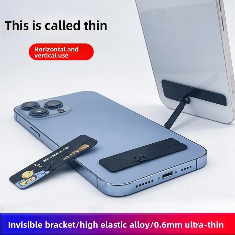 Mini Adhesive Phone Holder Ultra-thin Removable Mobile Phone Bracket Folding Invisible Back Sticker Phone Desktop Stand Travel