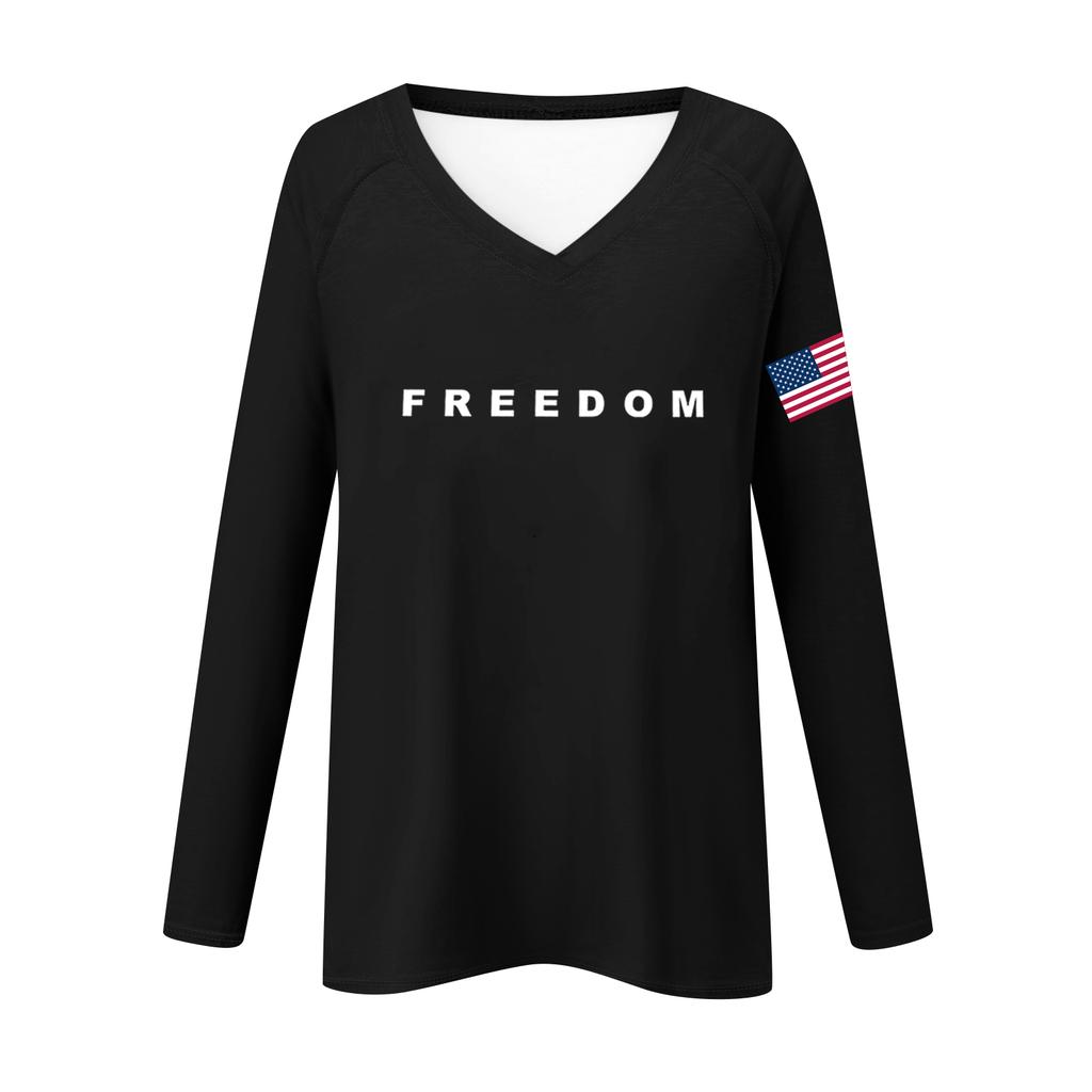 Women's Fashion Casual Long Sleeve Halloween Printed V-Neck Top