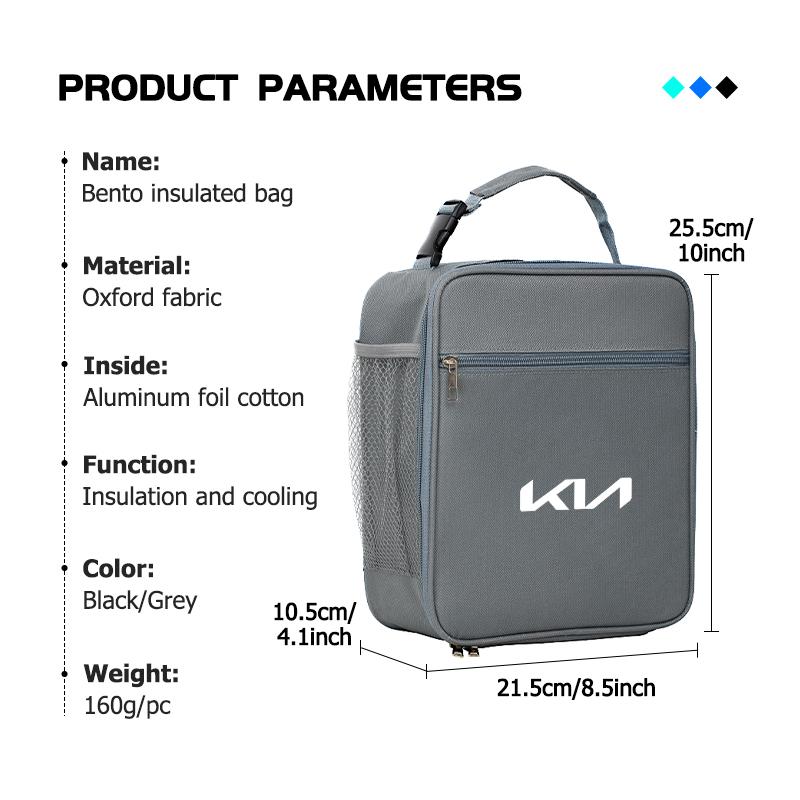 Universal Car Bento Insulated Lunch Thermal Bag Bento Handbag For KIA Rio K5 K2 Sportage Ceed Sorento Picanto Stinger Soul BO2