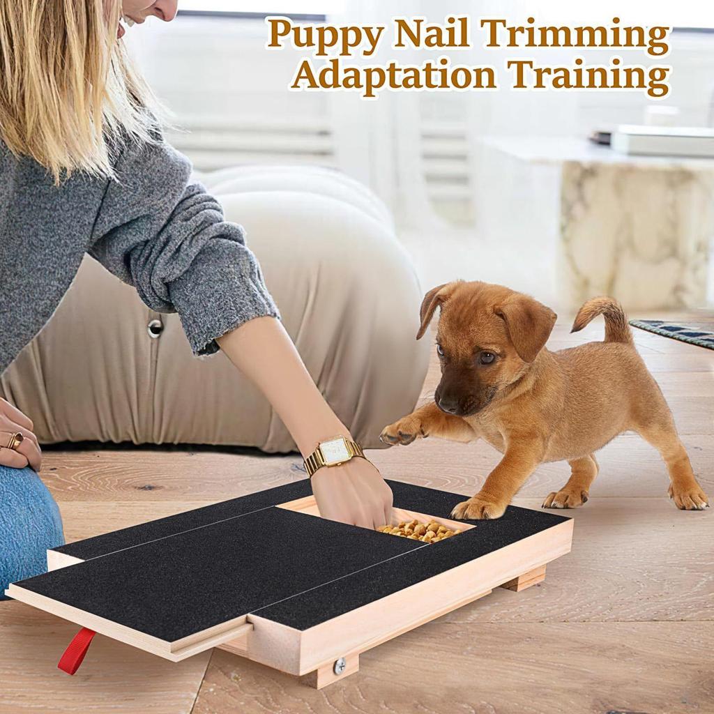 Wooden Pull-Out Dog Scratch Pad Debris-Free Dog Paw Repair Board Pet Nail Sandpaper Scratch Board For Furniture Protection