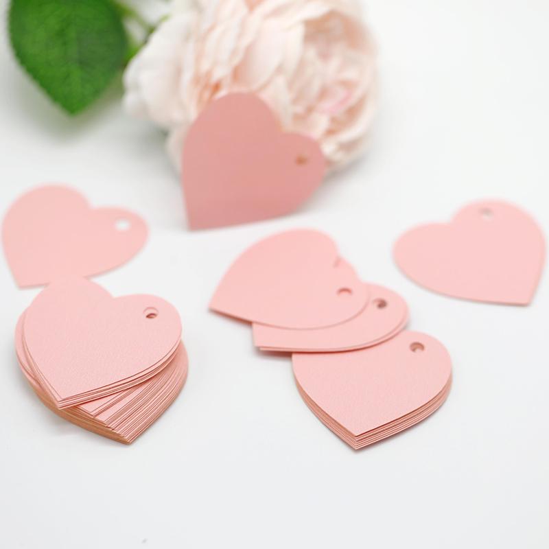 WTEMPO 50PCS Wedding Love Labels Valentine's Day Hanging Paper Tags Labels Writable Decorative Labels Creative DIY Hanging Labels Gifts Wrap Labels