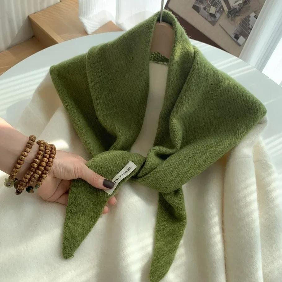 Британский корейский треугольный шарф Niche Wool треугольный шарф женский платок вязаный шарф многофункциональный теплый вязаный шарф