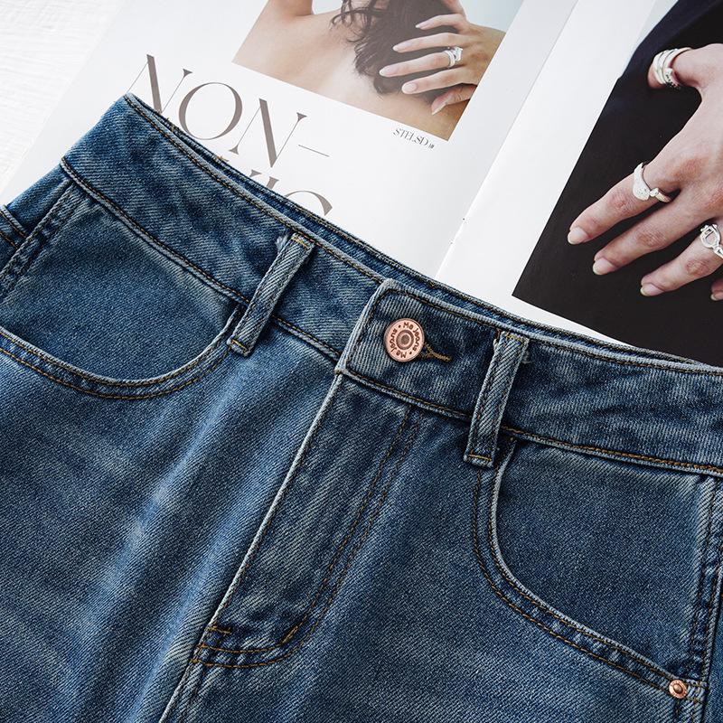 Женские ретро джинсы с высокой талией и зауженными прямыми штанинами - Коллекция Весна 2025