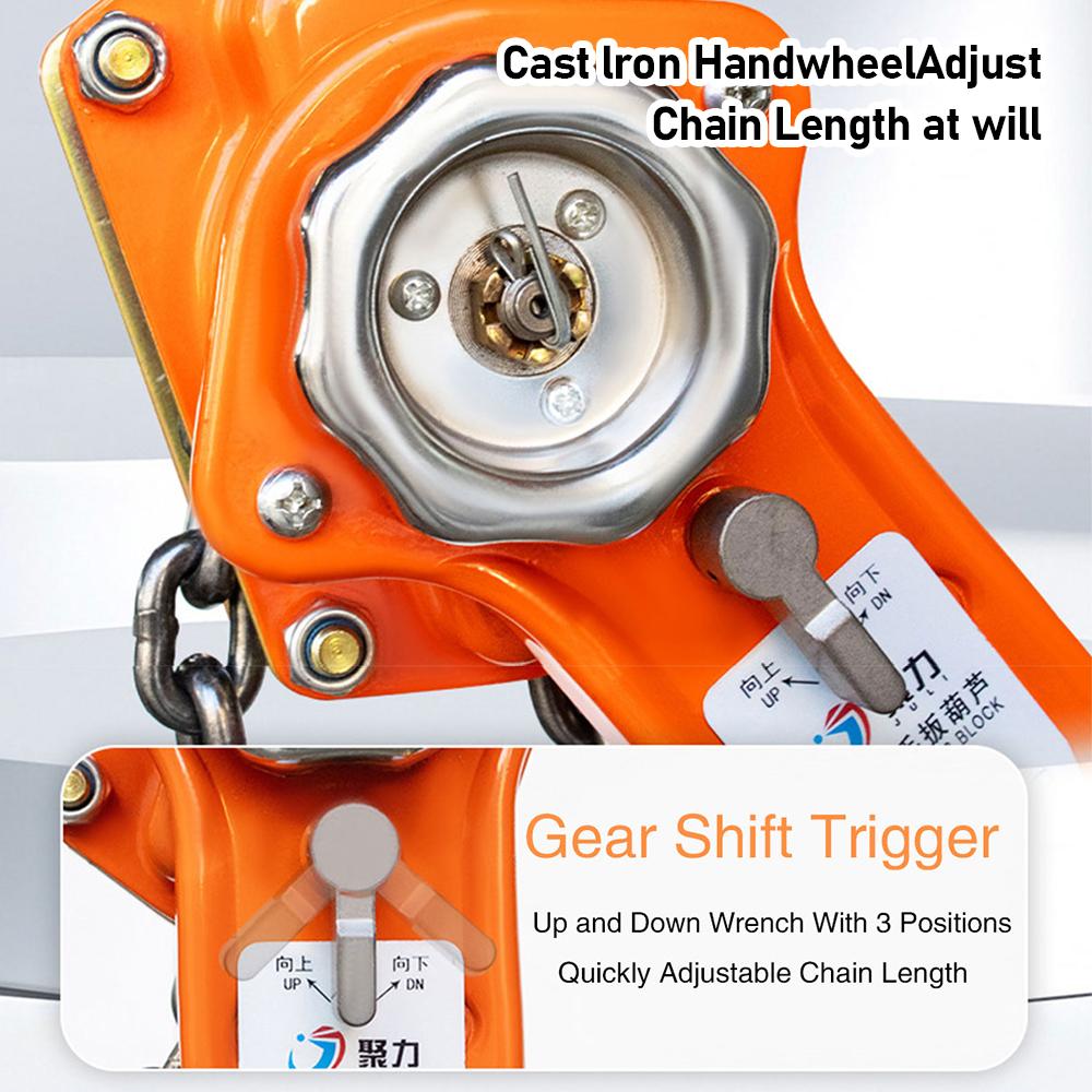 Ручная рычажная цепная таль Рычажная цепная таль Цепная таль 0,75 тонны/1,5 тонны/2 тонны с 2 крюками для склада Автомобильное оборудование