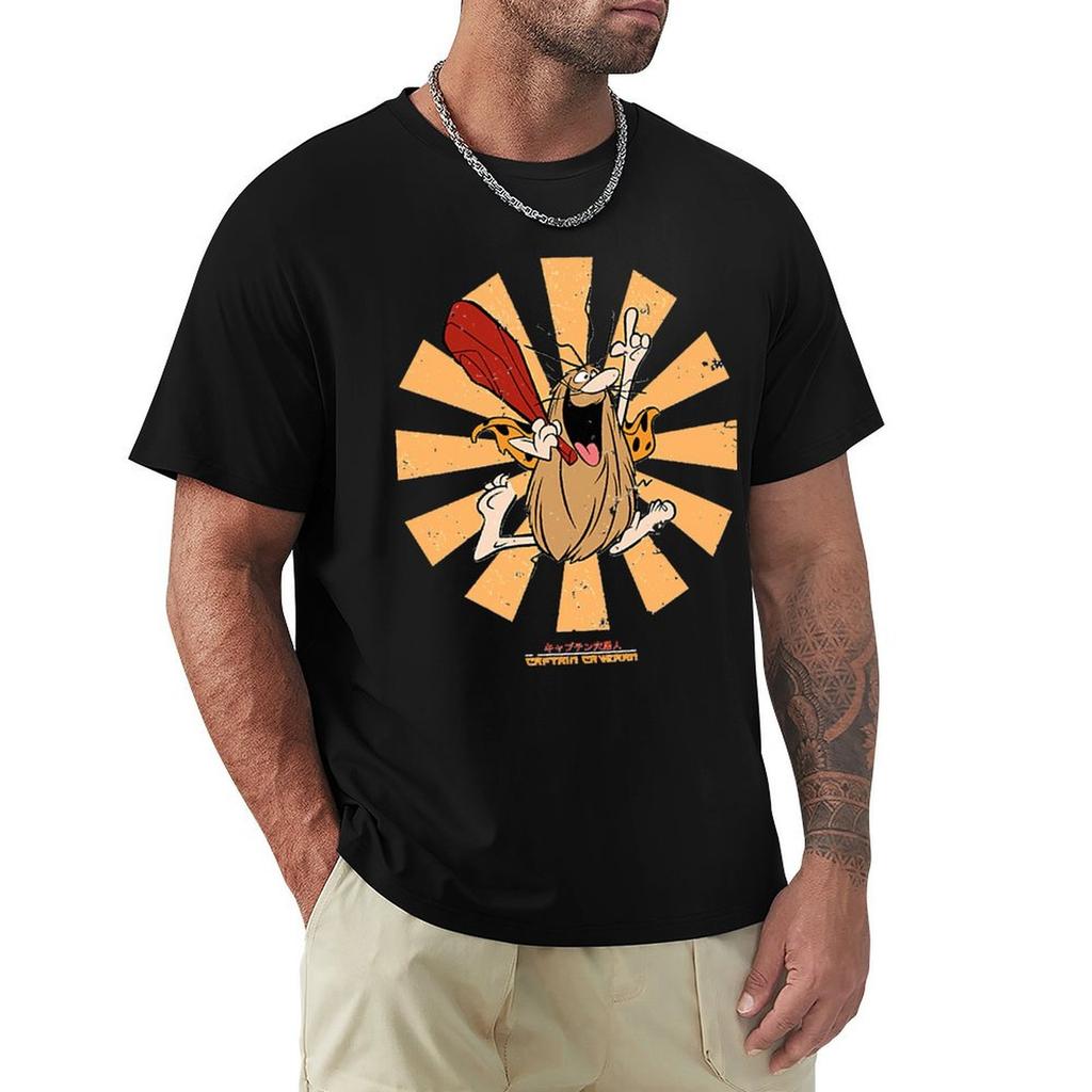 Captain Caveunisexs Retro Japanese Tshirt Festival Short Sleeve Tshirt