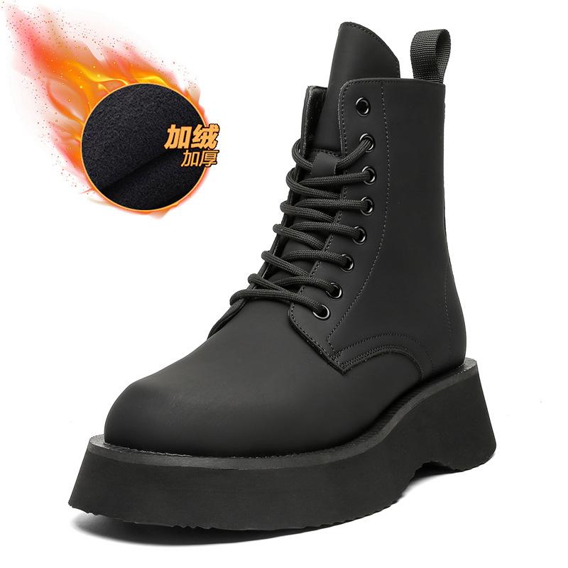 2024 мужские новые ботинки Мартин высокие на шнуровке на толстой подошве увеличивающие рост британские универсальные рабочие ботинки мужские 22310-J