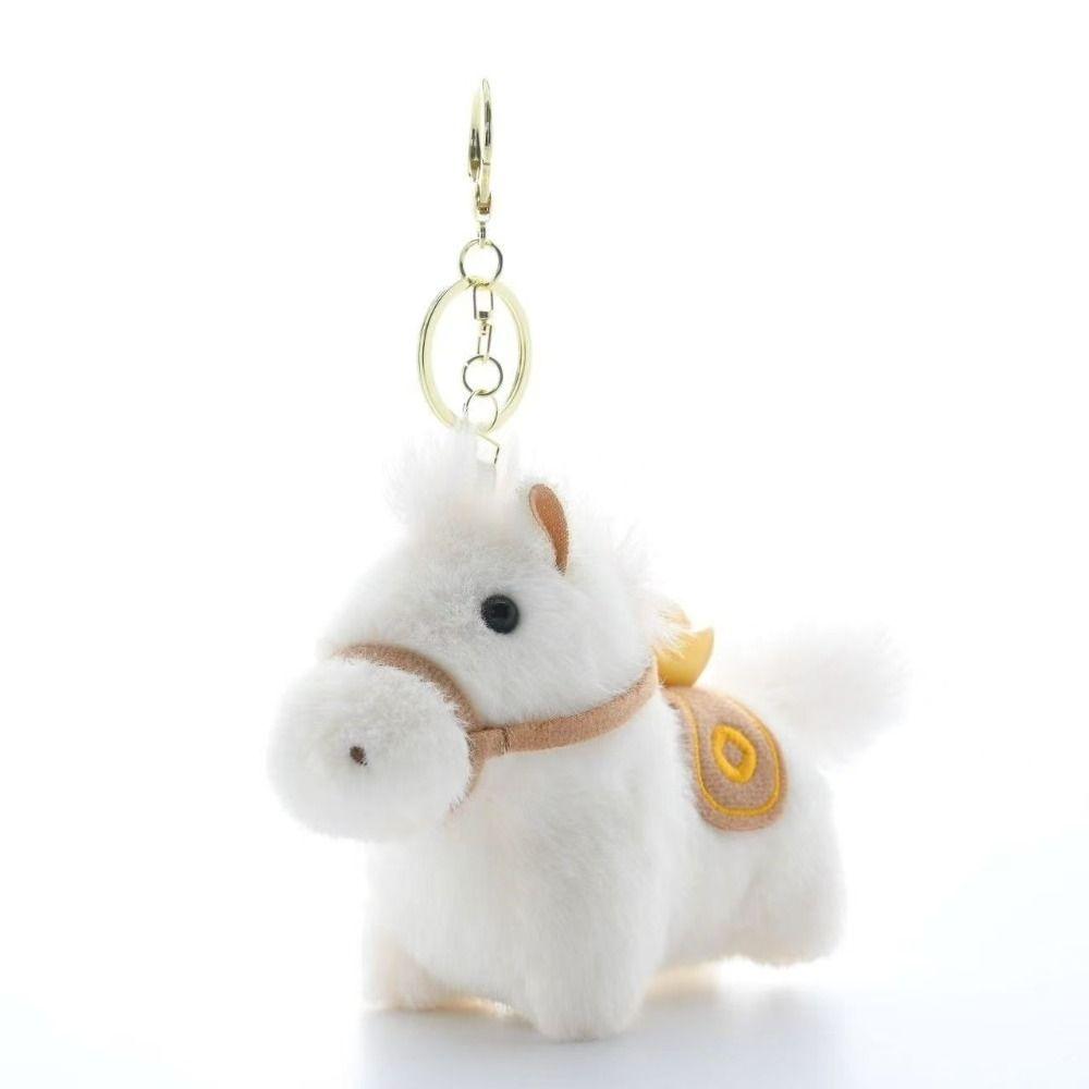 Mascot Dolls Yuanbao Pony Pendant Cute Stuffed Animal Keyring Plush Horse Keychain  Year of Horse