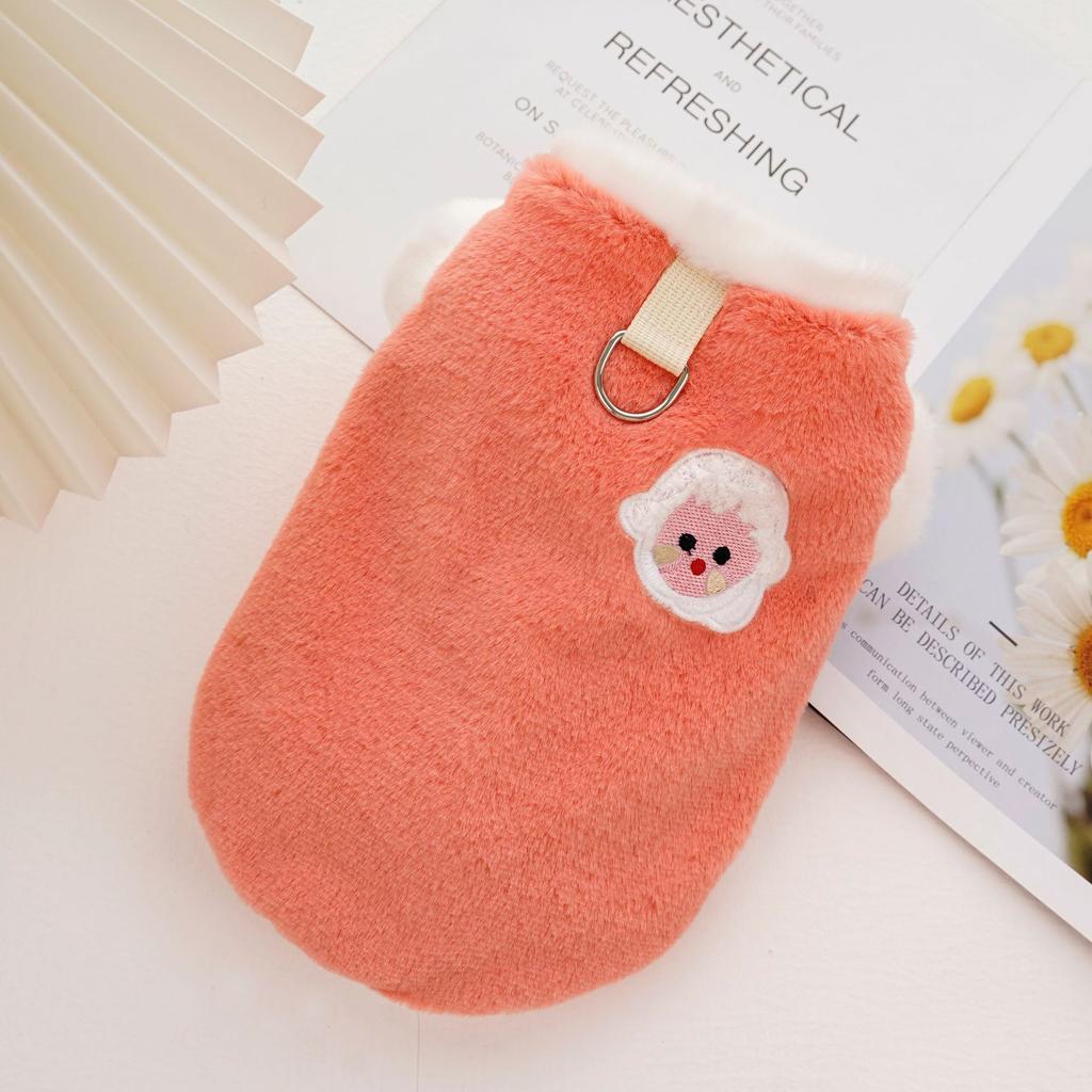 Pet Clothing Autumn and Winter Flannel Embroidery Lamb Thickened Warm Dog Cat Clothing Supplies