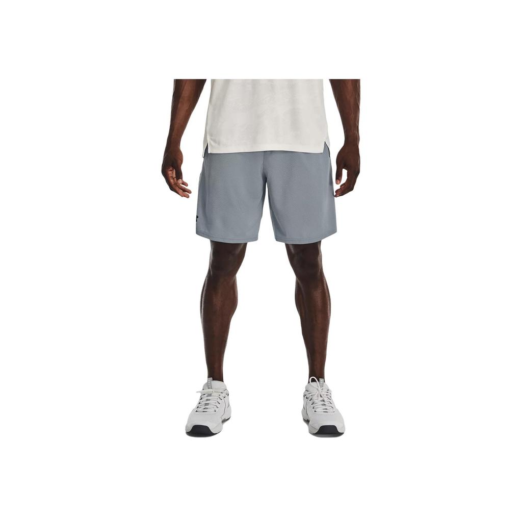 Under Armour Solid Logo Elastic Waistband Sports Shorts Men Bottoms Harbor-Blue 1328705-465