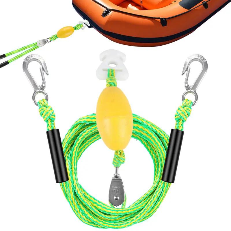 17FT Heavy Duty Boat Tow Rope with 2 Hooks, Floating Ski Harness for Wakeboarding Tubing, Water Sports Towing Line