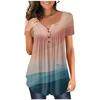 Women's Short-sleeve Loose Tops Casual Plus Size Tunic Button Tops