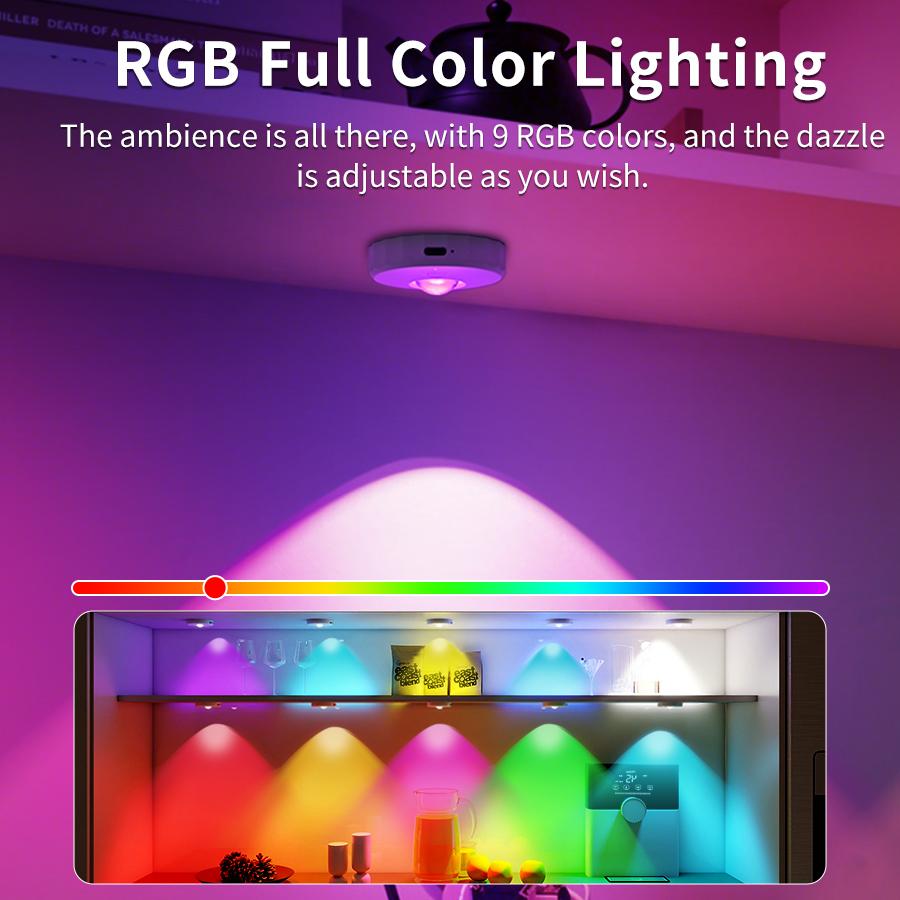 Перезаряжаемые светодиодные прожекторы RGB ночник беспроводной пульт дистанционного управления подсветка для шкафа для витрины кухни гардероба спальни