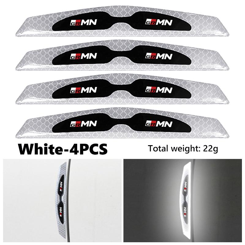 RE33For Toyota 4pcs Car Door Side Edge Anti Collision Strip Reflective Protector Sticker Auto Accessories Crown GR Sport Corolla P1