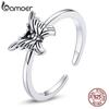 BAMOER, изысканные регулируемые кольца из стерлингового серебра 925 пробы с бабочкой-парусником для женщин, ювелирные изделия