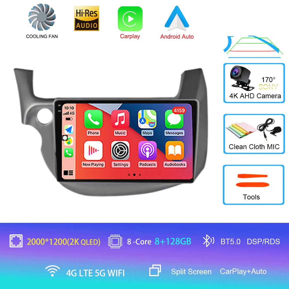 Android14 video Player Car Stereo Radio Multimedia Wireless Carplay Android Auto For HONDA FIT JAZZ 2008 - 2013 AUto GPS WIFI+4G