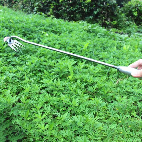Инструмент для прополки сада на открытом воздухе с 4 острыми зубьями, эргономичная ручка с антипригарным покрытием, ручной многофункциональный инструмент для удаления сорняков