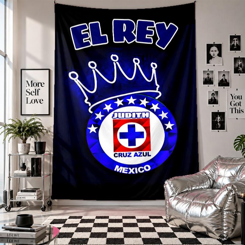 Wall TapestryCruz Azul Art Hanging Cloth Decorative Background Cover for Room Decoration