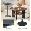 2-Piece Round Coffee Table Set, Wood Fiberboard PVC Vacuum-Press, 80 cm Table with Storage and 38 cm Side Table, Living Room and Bedroom